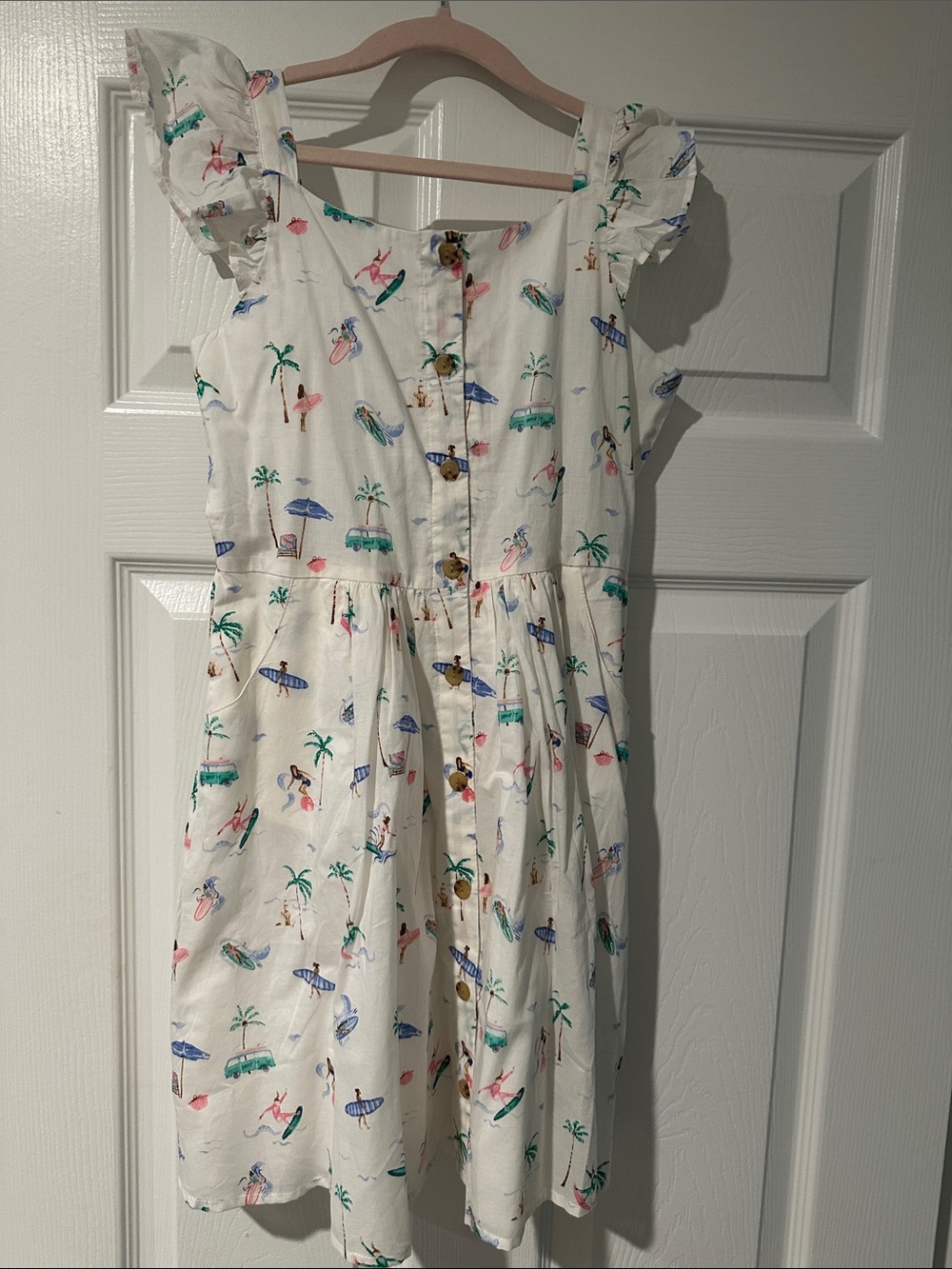 Janie and Jack White Tropical Print Button-Front Dress